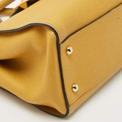 Burberry Yellow Leather Small Buckle Tote