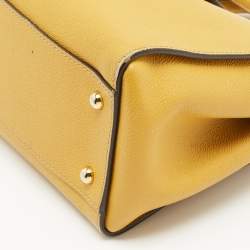 Burberry Yellow Leather Small Buckle Tote