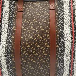 Burberry Multicolor Monogram Stripe E-Canvas Portrait Tote