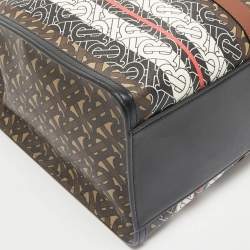 Burberry Multicolor Monogram Stripe E-Canvas Portrait Tote