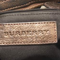 Burberry Bronze/Beige Haymarket Check PVC and Leather Hartham Crossbody Bag