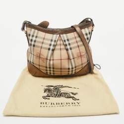 Burberry Bronze/Beige Haymarket Check PVC and Leather Hartham Crossbody Bag