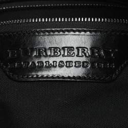 Burberry Black/Grey Mega Check Canvas and Leather Tote