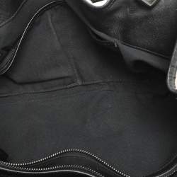 Burberry Black/Grey Mega Check Canvas and Leather Tote