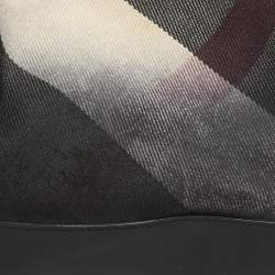 Burberry Black/Grey Mega Check Canvas and Leather Tote