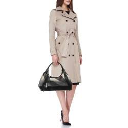 Burberry Black/Grey Mega Check Canvas and Leather Tote