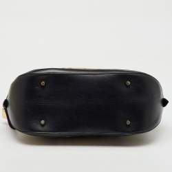 Burberry Beige/Black Haymarket Check Canvas and Leather Orchard Bowler Bag