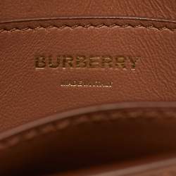 Pre Owned Burberry Brown Leather Mini TB Belt Bag