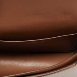 Pre Owned Burberry Brown Leather Mini TB Belt Bag