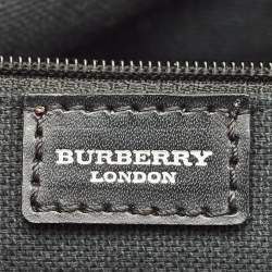 Pre Owned Burberry Beige/Black House Check Coated Canvas and Leather Tote