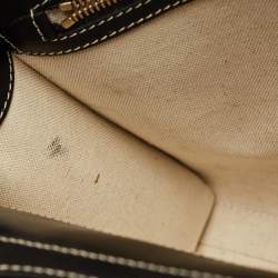 Burberry Black/Grey Leather and Canvas Mini Pocket Tote