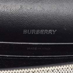 Burberry Black/White Logo Canvas and Leather Small Olympia Shoulder Bag