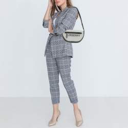 Burberry Black/White Logo Canvas and Leather Small Olympia Shoulder Bag