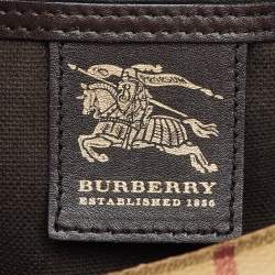 Burberry Beige/Brown Haymarket Check Coated Canvas Medium Bowling Bag