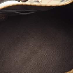 Burberry Beige/Brown Haymarket Check Coated Canvas Medium Bowling Bag