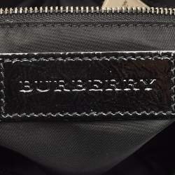 Pre Owned Burberry Black Smoked Check Nylon Brooklyn Hobo