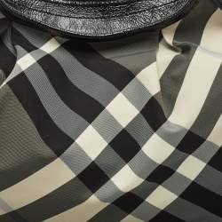 Pre Owned Burberry Black Smoked Check Nylon Brooklyn Hobo