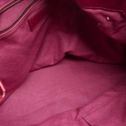 Burberry Red Check Embossed Patent Leather Large Bilmore Tote