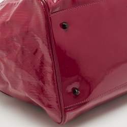 Burberry Red Check Embossed Patent Leather Large Bilmore Tote