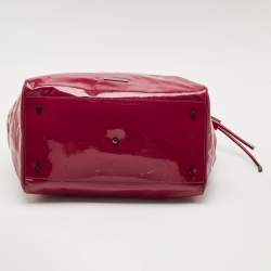Burberry Red Check Embossed Patent Leather Large Bilmore Tote