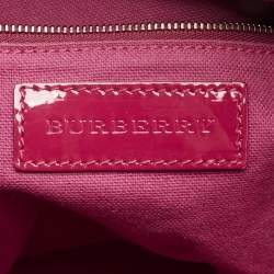 Burberry Red Check Embossed Patent Leather Large Bilmore Tote