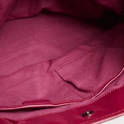 Burberry Red Check Embossed Patent Leather Large Bilmore Tote
