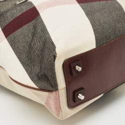 Burberry Brown Mega Check Canvas and Leather Tote