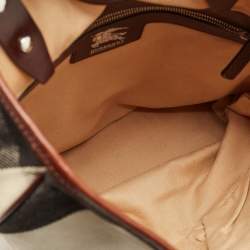 Burberry Brown Mega Check Canvas and Leather Tote