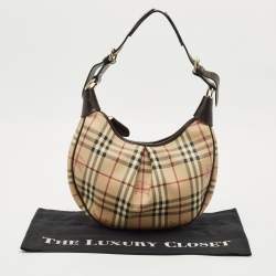 Burberry Beige Haymarket Check Coated Canvas Rydal Hobo