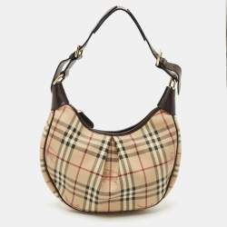 Burberry Beige Haymarket Check Coated Canvas Rydal Hobo