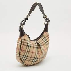 Burberry Beige Haymarket Check Coated Canvas Rydal Hobo