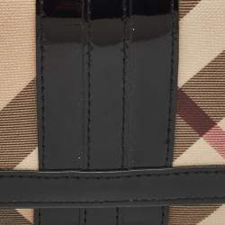 Burberry Beige/Black Supernova Check Coated Canvas and Patent Leather Continental Wallet 