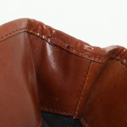Burberry Brown House Check Canvas and Leather Bridle Whipstitch Tote