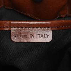 Burberry Brown House Check Canvas and Leather Bridle Whipstitch Tote