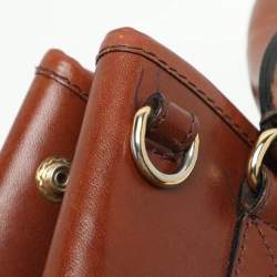 Burberry Brown House Check Canvas and Leather Bridle Whipstitch Tote