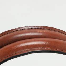 Burberry Brown House Check Canvas and Leather Bridle Whipstitch Tote