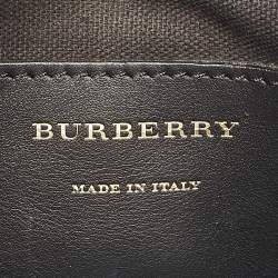 Burberry Black/ Beige Check Canvas and Leather The Bucket Backpack