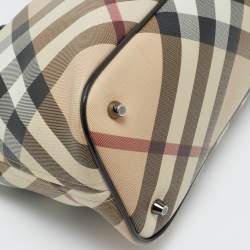 Burberry Black/Beige Super Nova Check PVC and Patent Leather Regent Tote