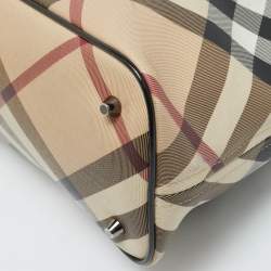 Burberry Black/Beige Super Nova Check PVC and Patent Leather Regent Tote