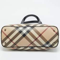 Burberry Black/Beige Super Nova Check PVC and Patent Leather Regent Tote