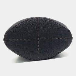 Burberry Black Leather Mini TB Bucket Bag