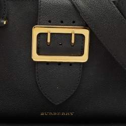 Burberry Black Leather Small Buckle Tote
