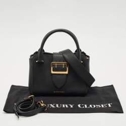 Burberry Black Leather Small Buckle Tote