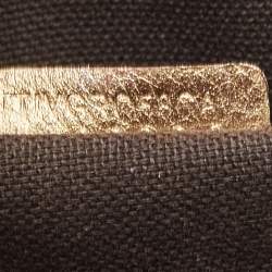 Burberry Gold/Beige Haymarket Check PVC and Woven Leather Thornley Satchel