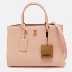 Burberry Dusky Pink Leather Small Frances Tote