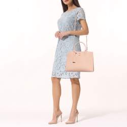 Burberry Dusky Pink Leather Small Frances Tote
