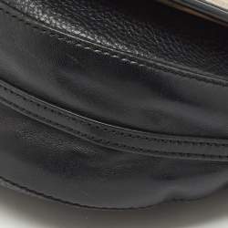 Pre Owned Burberry Black/Beige Haymarket Check PVC and Leather Maydown Crossbody Bag