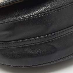 Pre Owned Burberry Black/Beige Haymarket Check PVC and Leather Maydown Crossbody Bag