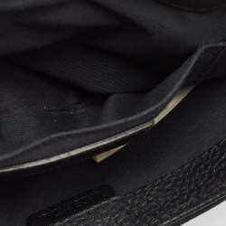 Pre Owned Burberry Black/Beige Haymarket Check PVC and Leather Maydown Crossbody Bag