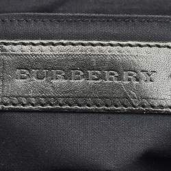Pre Owned Burberry Black/Beige Haymarket Check PVC and Leather Maydown Crossbody Bag